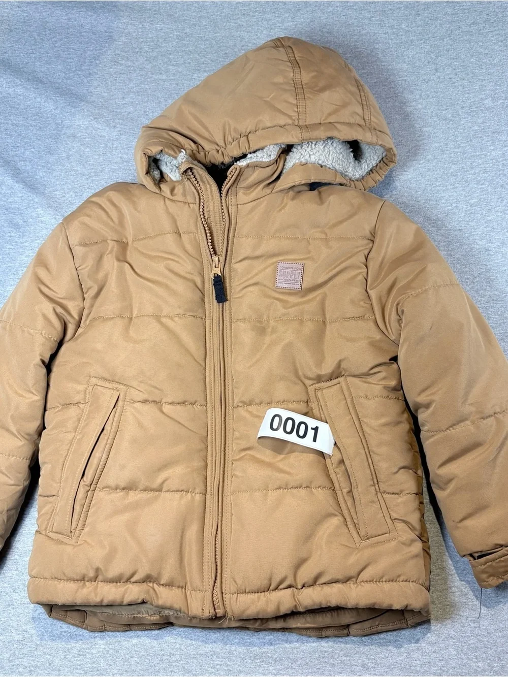 London Fog Supply Boys' Heavyweight Stylish Winter Puffer Jacket Tan Large 7